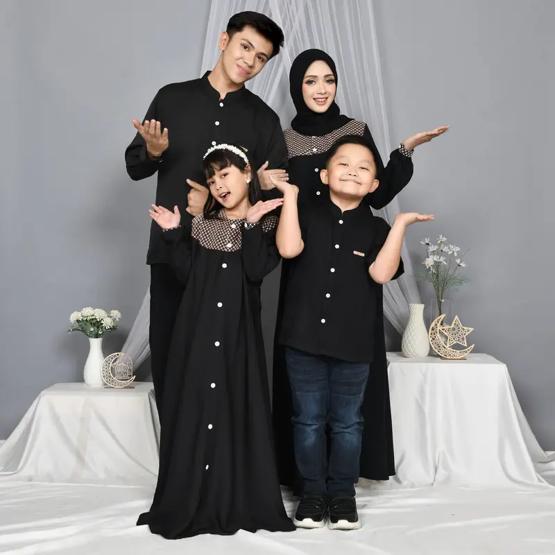 Salsa sarimbit couple keluarga baju dress keluarga mom dress set couple family set sarimbit gamis lebaran keluarga kemeja pasangan keluarga Muslim Wanita 5