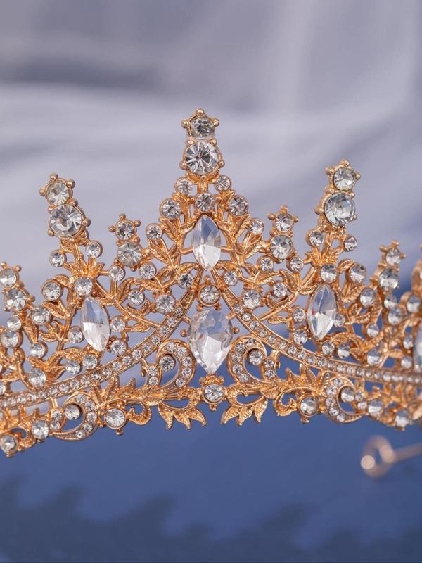 Wedding Crown Design for Women with Artificial Crystal, Rhinestone Princess Tiara for Women, Headband for Wedding Prom Bridal Party Costume 8