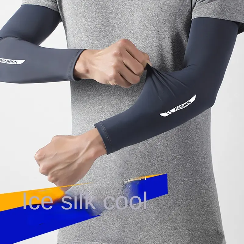 Tay áo lụa Lạnh Chống tia cực tím, Cỡ lớn, dành cho nam giới, Thích hợp để đi xe đạp mùa hè, Bọc Cánh Tay bảo vệ, Sử dụng ngoài trời, Chất liệu Nylon, Chống trượt, Thiết kế làm mát khô nhanh
