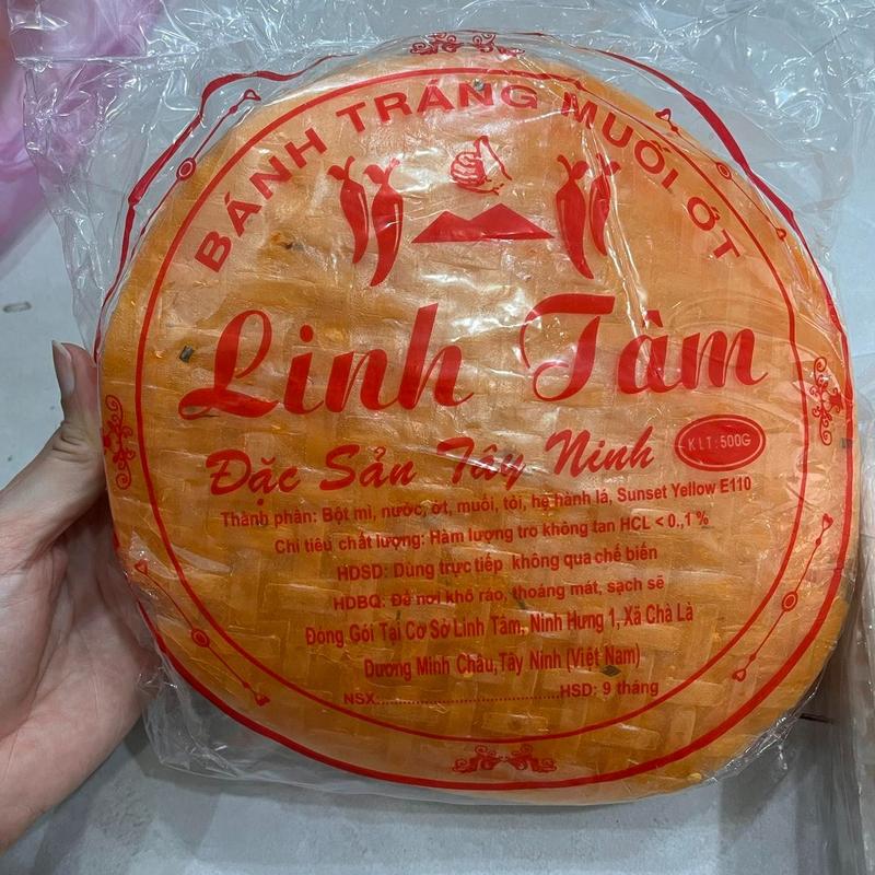 Bánh Tráng muối ớt khô tròn Tây Ninh vị cay nhẹ Thơm Ngon Ăn Chay Được Snack Food