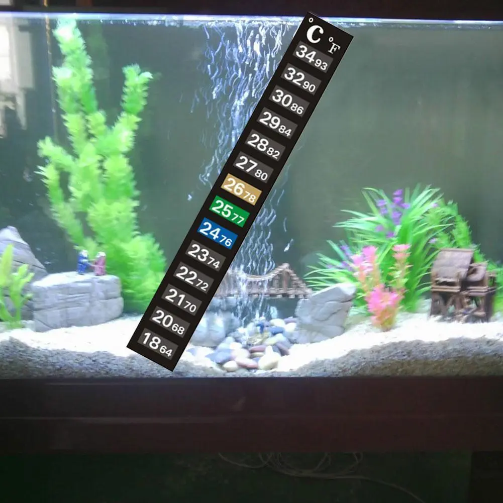 1Pcs Stick-on Digital Aquarium Fish Tank Fridge Thermometer Stickers Sticker Control Tools B1G8