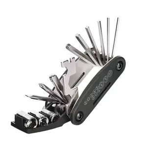 16 in 1 Kunci Pas Lipat Set Multifungsi - Toolkit Portable untuk Perbaikan Sepeda Motor & Sepeda, Peralatan Biker, Perkakas Travel, Suku Cadang, Maintenance, Aksesori, Shockproof