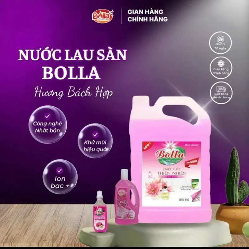 Nước Lau Sàn Các Mùi Hương Làm Sạch Sáng Bóng Diệt Khuẩn Siêu Sạch Khử Mùi Hôi Tanh - Thể tích 3800ml- BOLLA VIETNAM 0
