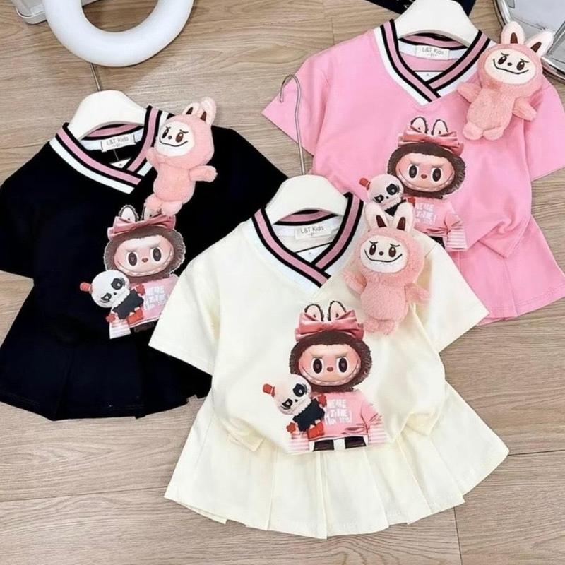 Sét váy có lót Quần xếp ly LaBuBu (Ko Kèm Gấu) cho bé từ 10-45kg. Chất cotton đẹp cho bé gái 2