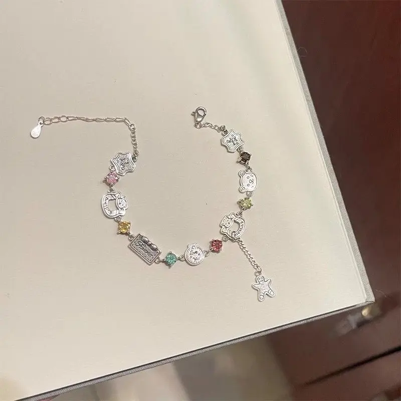 Colorful Zircon Gingerbread Bear Bracelet, Autumn/Winter Christmas Bracelet, Popular High Beauty Jewelry crunchy  pepper  bracelet  original