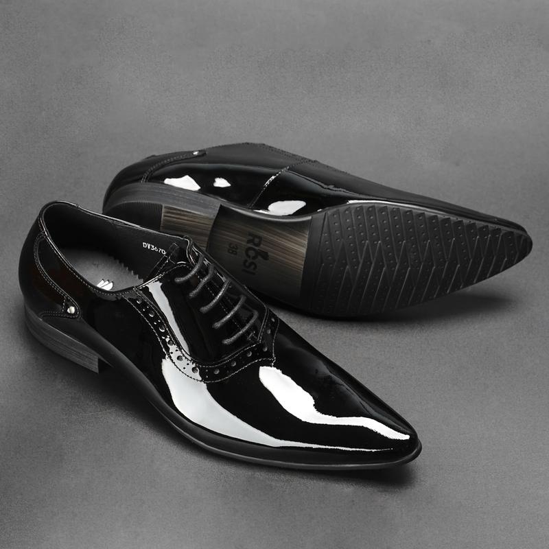 GS105 - Mẫu giày Nhập Khẩu Oxford da bóng mũi nhọn chính hãng ROSI 5