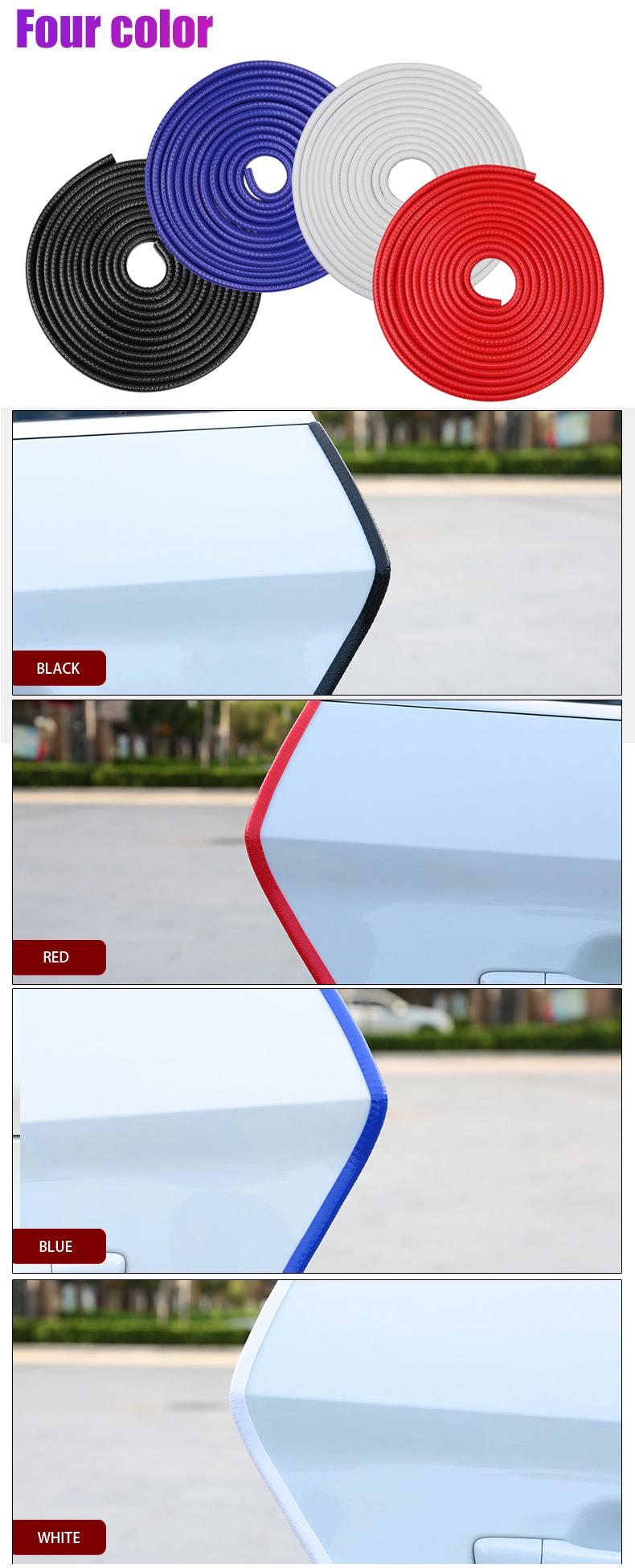 Product Introduction of 2/3/5M Car Door Anti Collision Strip with Steel Disc Bumper Trim Edge Scratch Protector Strip Sealing Guard Styling Car Decor 16