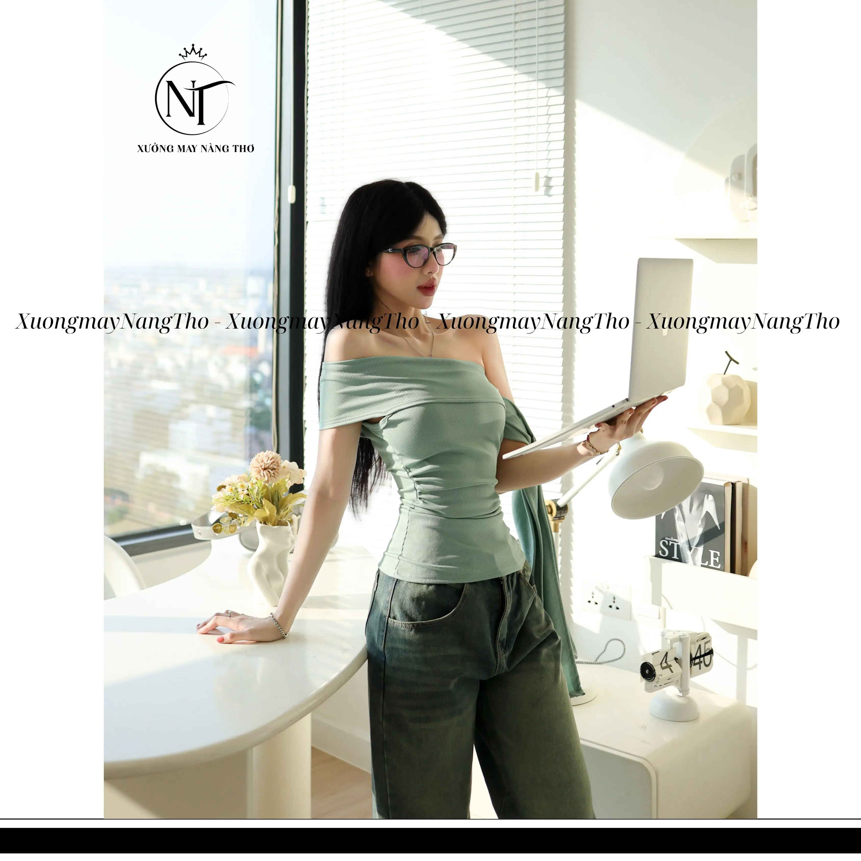 A338 Áo Lệch Vai 1 Bên Nữ Trendy Chất Áo Thun GÂN Co Giãn | BigBuy360 - bigbuy360.vn