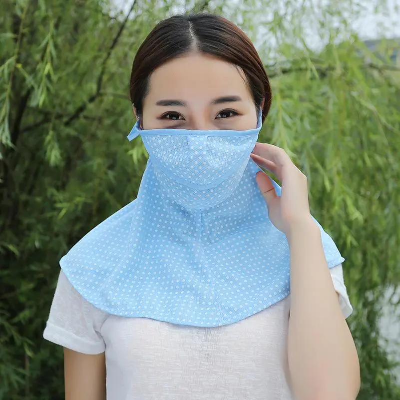 2024 Lengthened Sun Protection Neck Mask Opening Circular Dots Fashion Uv Protection Mask Mask [COD]