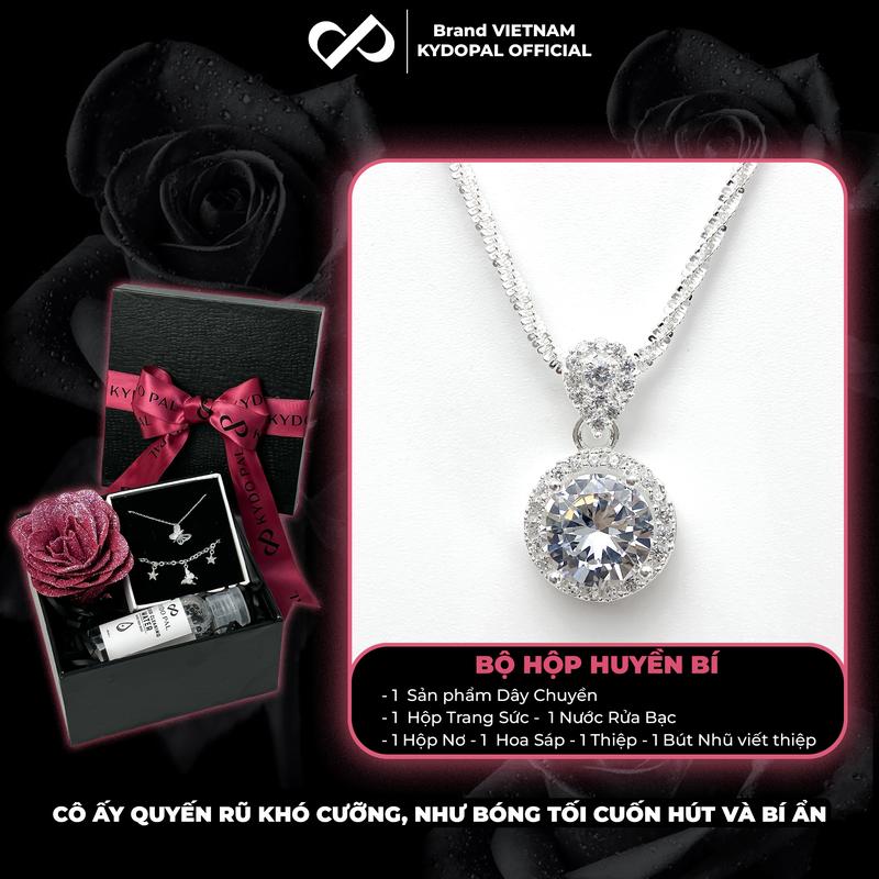 Dây chuyền bạc KYDOPAL đính đá cao cấp trang sức bạc nữ sang trọng 925 - 9C1