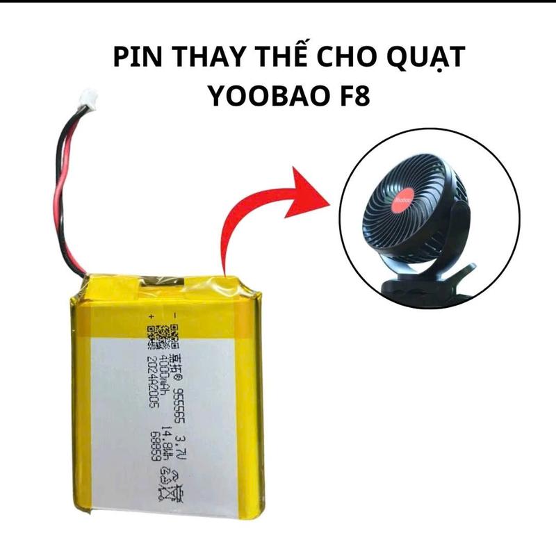  Pin thay thế cho quạt YOOBAO F8 8000mAh   gồm 2 pin liền 4000mAh- Pin liền  