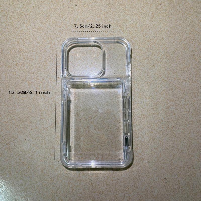 Clear Phone Case With Card Holder & Stand, Decorative Phone Protective Cover, Phone Accessory Compatible With iPhone 11 Pro 12 13 14 15 Pro Max 15 Plus 2