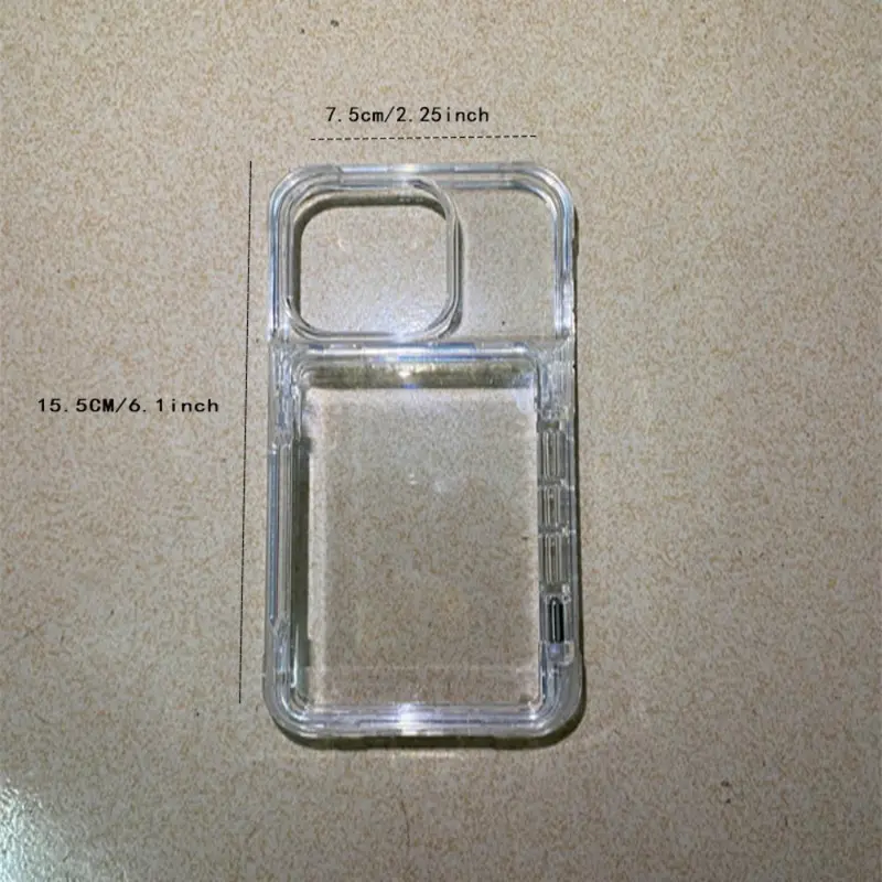 Clear Phone Case With Card Holder & Stand, Decorative Phone Protective Cover, Phone Accessory Compatible With iPhone 11 Pro 12 13 14 15 Pro Max 15 Plus 2