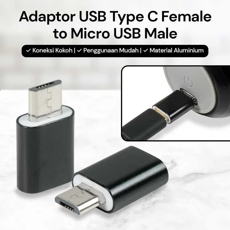 JUMIA Adaptor USB Type C Female to Micro USB Male Aluminium - - JM40 0