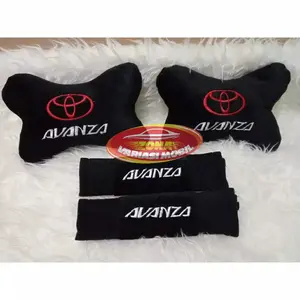 Bantal Mobil Set 2 in 1 Toyota Avanza / headrest car set 2in1 Logo Avanza