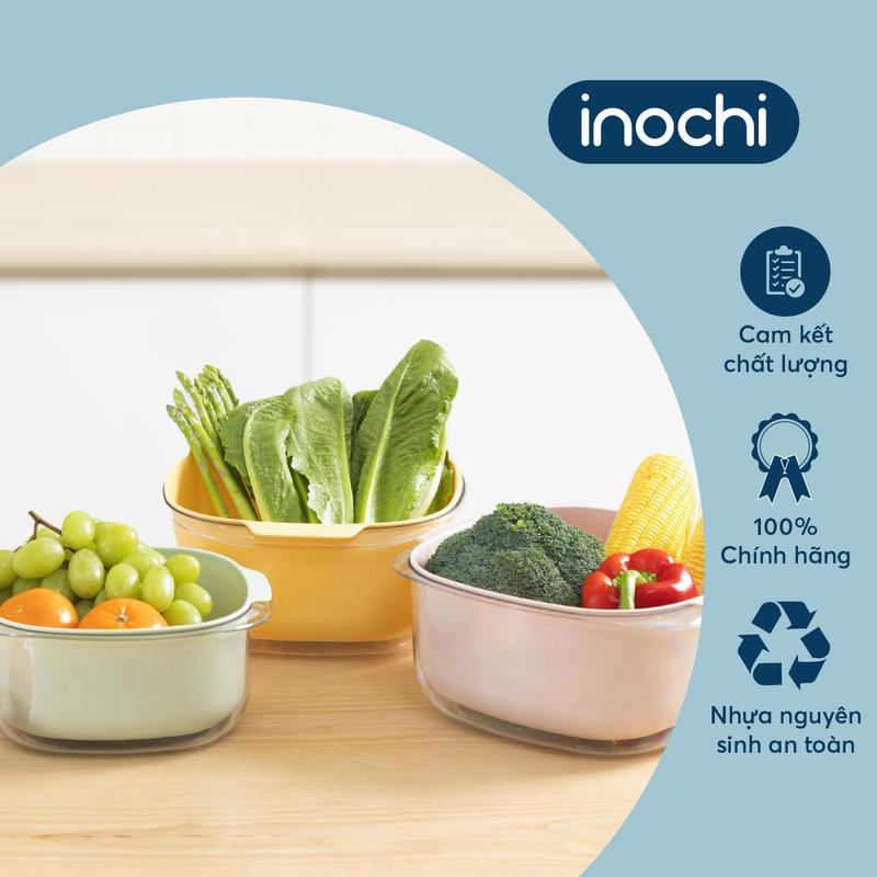 Product Introduction of Bộ Thau Rổ Vuông Inochi Kitchen 23/27cm - Rửa Rau, Bảo Quản Thực Phẩm, Tiện Lợi, An Toàn, Kháng Khuẩn 4