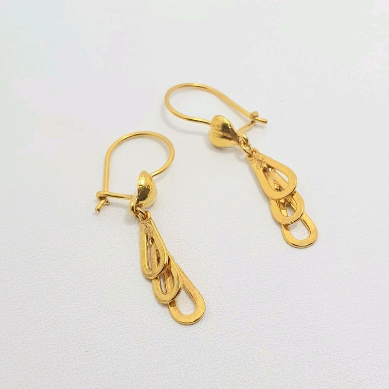 Anting Desi Emas Muda Bandul Labu Susun Tiga 1 Gram 0