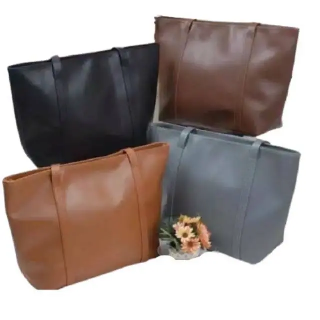 Tote Bag Wanita untuk Kuliah/Tas Sekolah/ Tas Kantor Black Brown Navy Hitam Sekolah