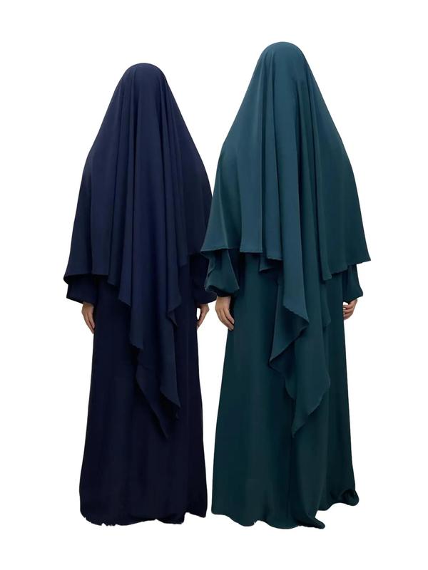 Arabic Clothing-satin Solid Instant Hijab without Dress, Trendy Minimalist Plain Color Khimar, Stylish Soft Comfort Bounce Muslim Hijab Women Accessories for Daily Use 6