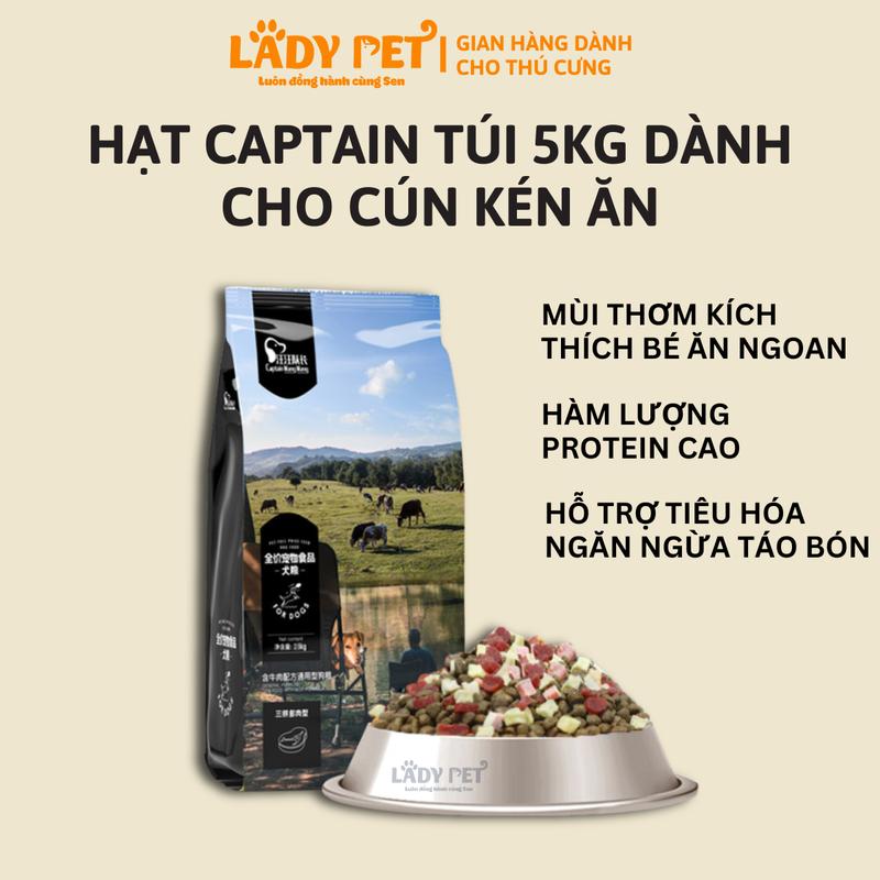 Túi Nguyên Seal 5kg Hạt Captain Bò - Phô Mai - Cá Hồi Dành Cho Cún Kén Ăn