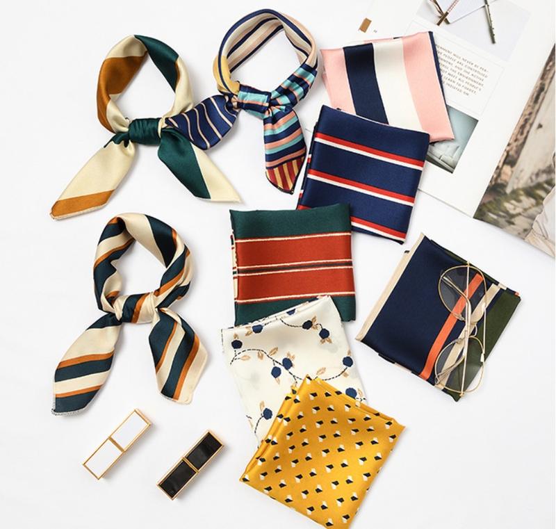 Khăn lụa vuông 50 50x50cm turban bandana thời trang hàn quốc nhiều kiểu đẹp rạng ngời phong cách vintage đầy quyến rũ Quàng Cổ Khăn Choàng Women Choàng Cổ