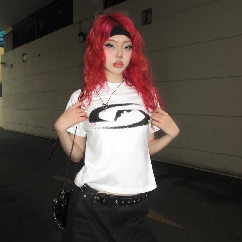 Áo thun nữ baby tee kiểu raglan 100% cotton / WOMEN-FURISTIC SPRAY LOGO TSHIRT 1