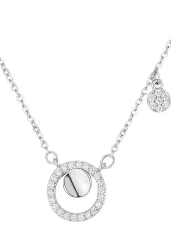 Rhinestone Decorated Pendant Necklace, Fashion Jewelry for Party, Daily Clothing Decor, Trendy All-match & Exquisite Jewelry for Birthday Gift 2