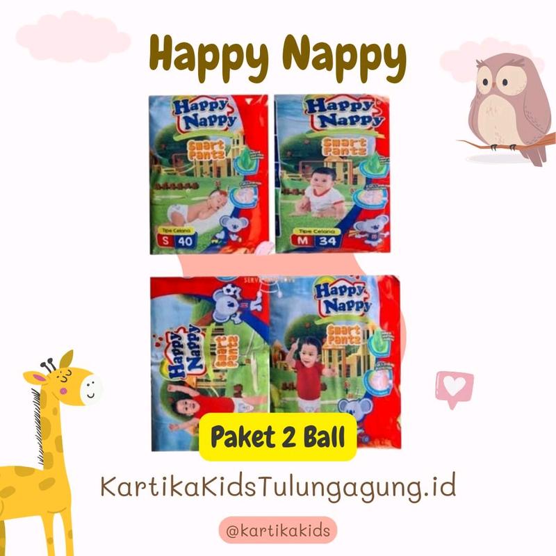 HAPPY NAPPY PAKET 2 BALL Bayi Diaper Popok 1
