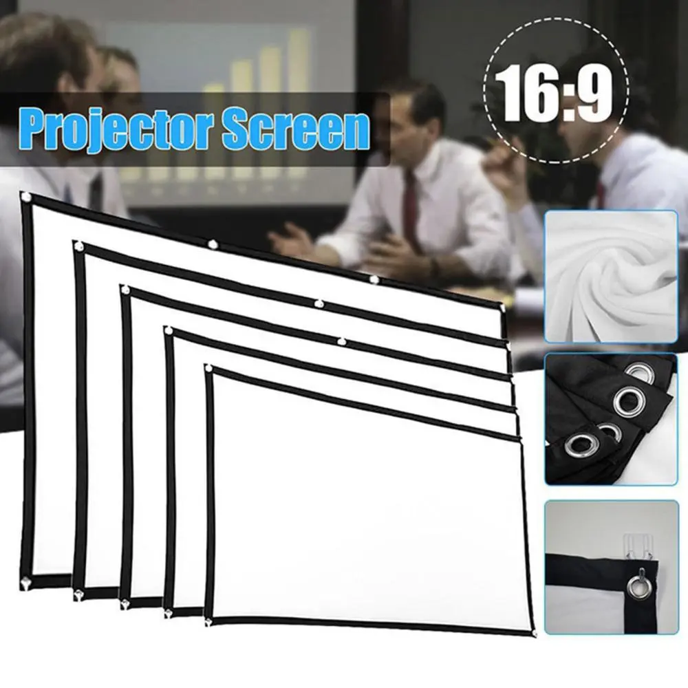 60"/72"/84"/100"/120"/150" Projection Screen HD Foldable Portable for Outdoor 160 ° wide-angle, you can enjoy the movie easily and happily. Folding