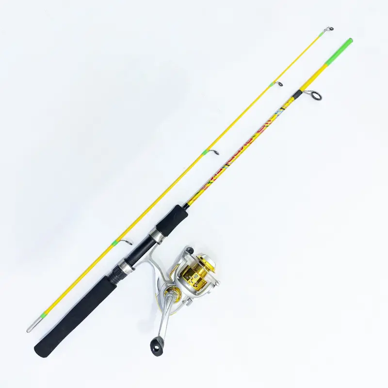 1 Set Paket Bundle Joran Pancing Spinning Fishing Rod Fiber Solid Dengan Reel Pancing Spinning Series LF1500 Berkualitas High Quality 1