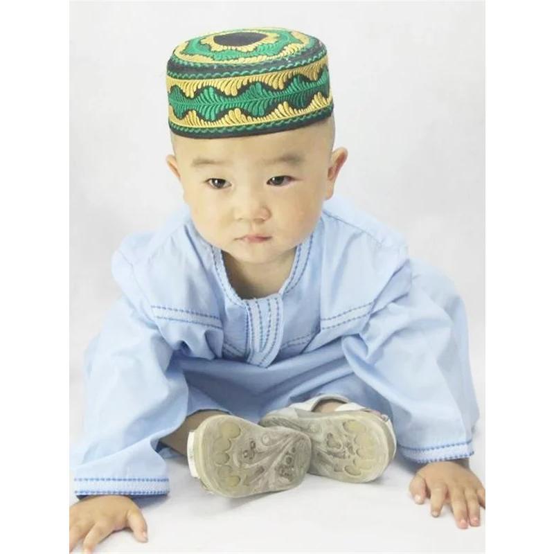 Eid Ramadan Kids Jubba Thobe Muslim Clothing Islamic Abaya Dubai Kaftan Mubarak Prayer Toddler 1-3 Years Old Boys Robes 70-100CM 5