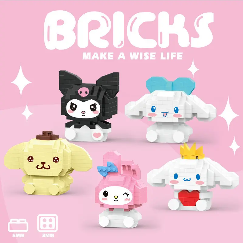 MKSM Nano Block Sanrio kuromi Kotak Balok Susun Mainan Anak Mainan Edukasi DIY 3DPuzzle Toys