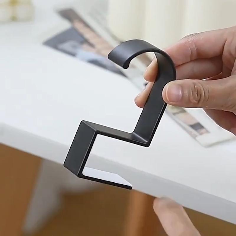 Table Side Bag Hook, 2 Counts Wall Mounted Bag Hook, Durable Removable Bag Hook, Home Organizer for Living Room Bedroom Office 7