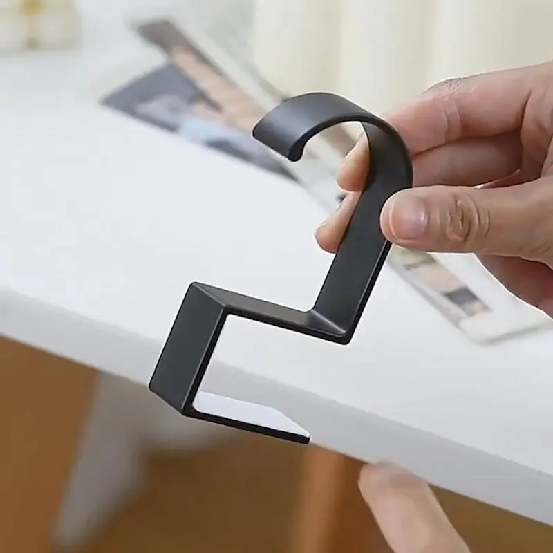 Table Side Bag Hook, 2 Counts Wall Mounted Bag Hook, Durable Removable Bag Hook, Home Organizer for Living Room Bedroom Office 7