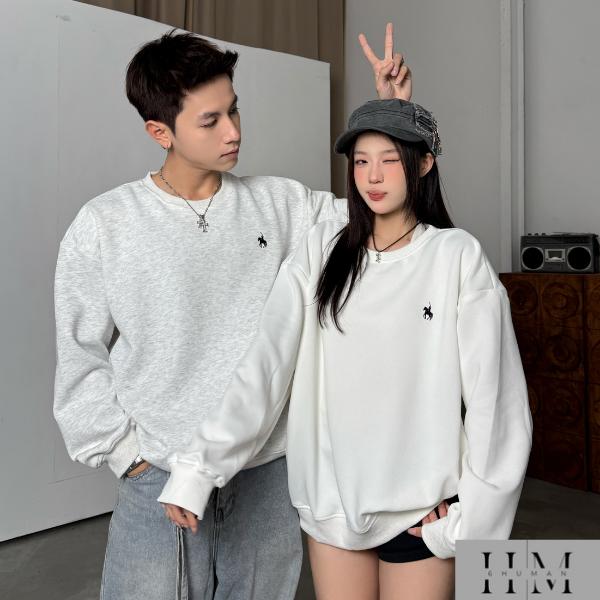 Áo Sweater Thêu Ngựa NỈ 2 Da Nam Nữ Unisex Thu Đông Menswear - SIXHUMAN HM085 Hoodie