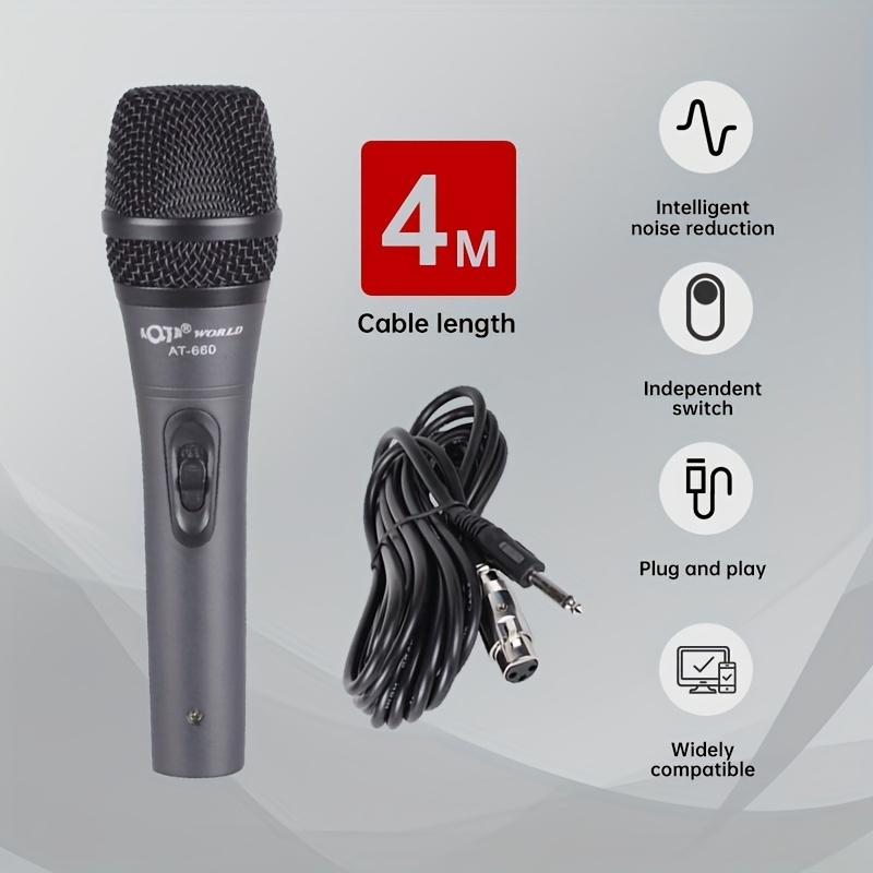 Product Introduction of AT-660 Professional Wired Dynamic Condenser Microphone Handheld Karaoke Mic with High Sound Quality for Electronic Keyboard, Home KTV, Musical Instruments, Amplifiers, Mixing Console, Computer, Live Streaming, Multi-Purpose Recording 1