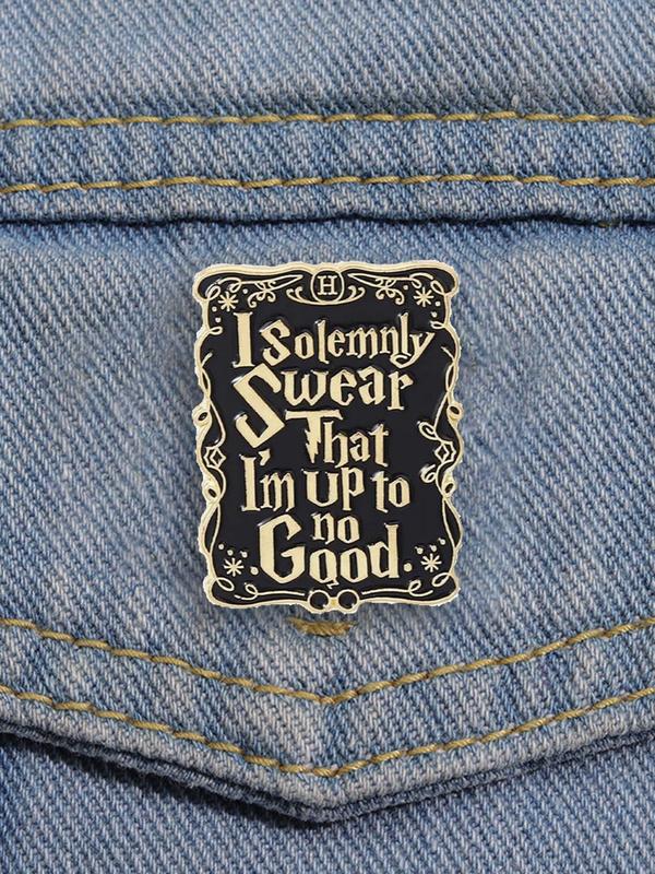 Letters Design Brooch, Fashion Magic Themed Enamel Pins for Party, Daily Clothing Decor, Enamel Pins, Trendy All-match & Exquisite Brooch for Birthday Gift 0