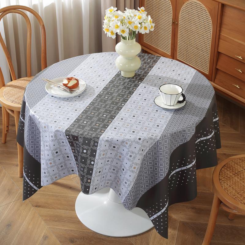 Product Introduction of Round table suitable tablecloth PVC waterproof and anti fouling cover 140 * 140cm small round table square tablecloth outdoor dining table cloth 4 seats 43