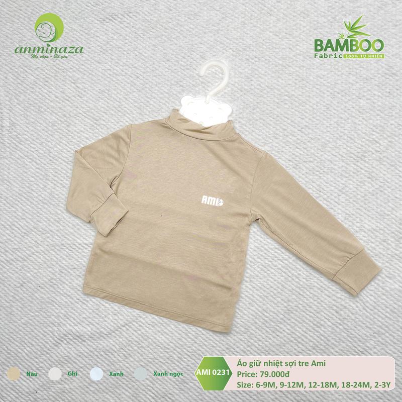 Áo giữ nhiệt cho bé Anminaza vải sợi tre Petit mềm mịn co dãn giữ nhiệt cực tốt - AMI0231 2