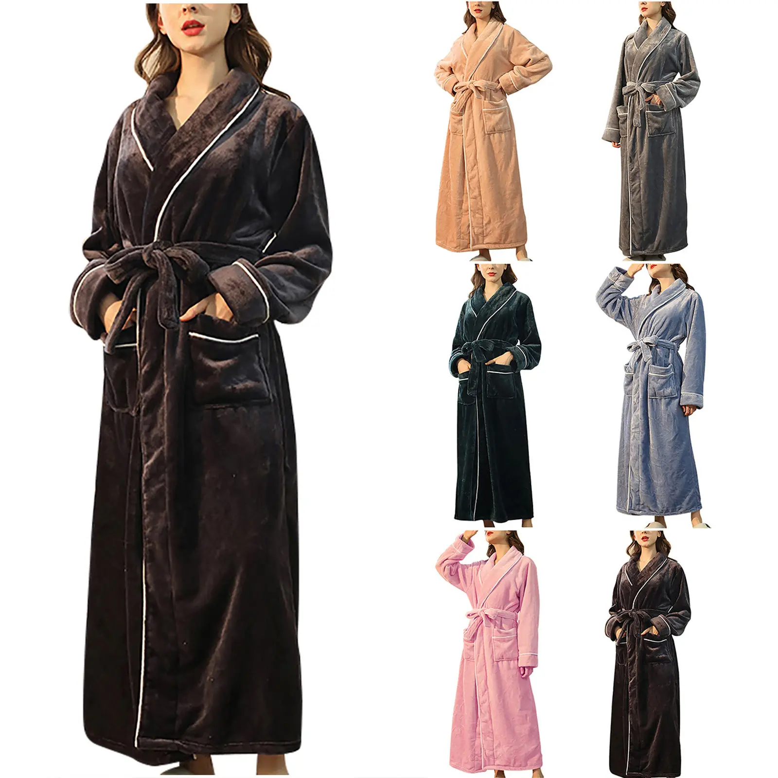 Women's Winter Warm Nightgown Couple Bathrobe Men And Women And Winter Nightgown，viral beautiful elegant soft fabric medium breathable basic nightwear 2024