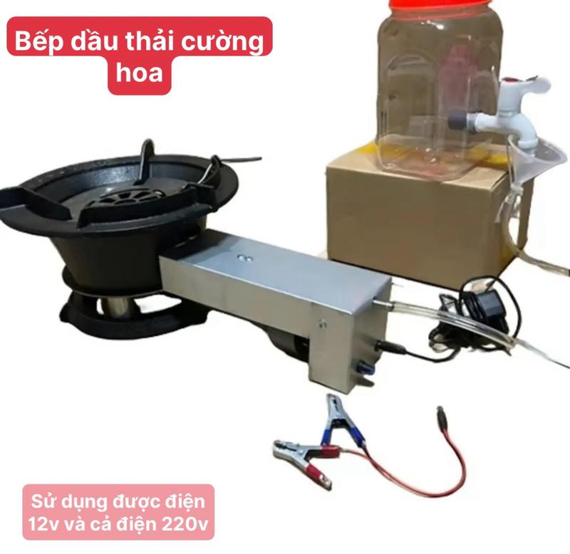 Bếp Dầu D32 Phiên Bản Mới Vỏ Gang Đúc Công Suất Quạt 40W Điện 12V Bếp Ga vn có nắp combo nồi combo 5 cái nồi nhôm bộ dụng