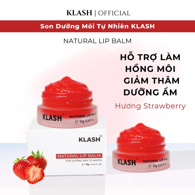 Combo 2 Son Dưỡng Môi Tự Nhiên KLash - Hỗ Trợ Làm Hồng Môi, Giảm Thâm, Dưỡng Ẩm Môi 10g x2