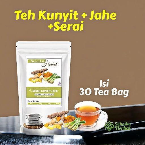 TEH KUNYIT,JAHE & SERAI/TUMERIC GINGER with LEMONGRASS TEA Herbal Tea Isi 30