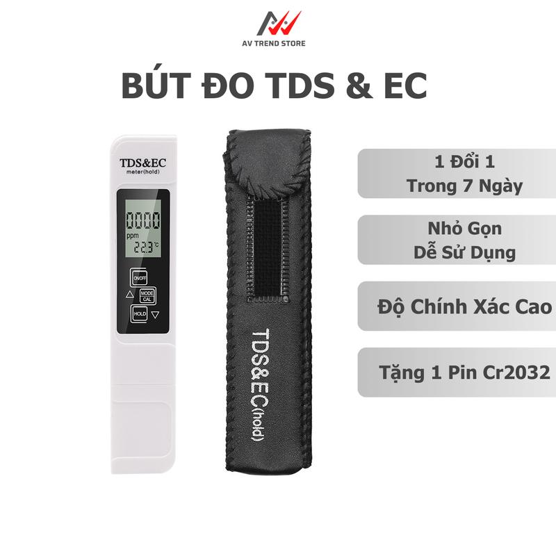 Bút Đo TDS EC Kiểm tra chất lượng nước, Độ chính xác cao, Dễ dàng sử dụng và bảo quản - Avtrend store 0