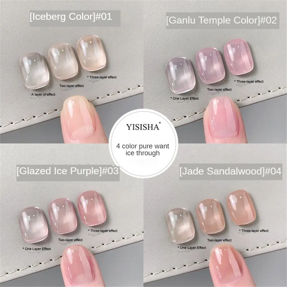 Gel Sơn Móng Tay, Màu Hồng Khỏa Thân Trắng, Trong Mờ Băng Thạch, Lâu Trôi, Không Dễ Rơi Ra, Không Nướng, Thích Hợp Cho Mùa Thu Và Mùa Đông Mới