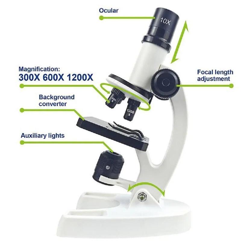Scientific Microscope Toy, 1 Set Microscope Kit with LED Light, Educational Science Toy, Birthday Gift for Kids, Home School Educational Toy 3