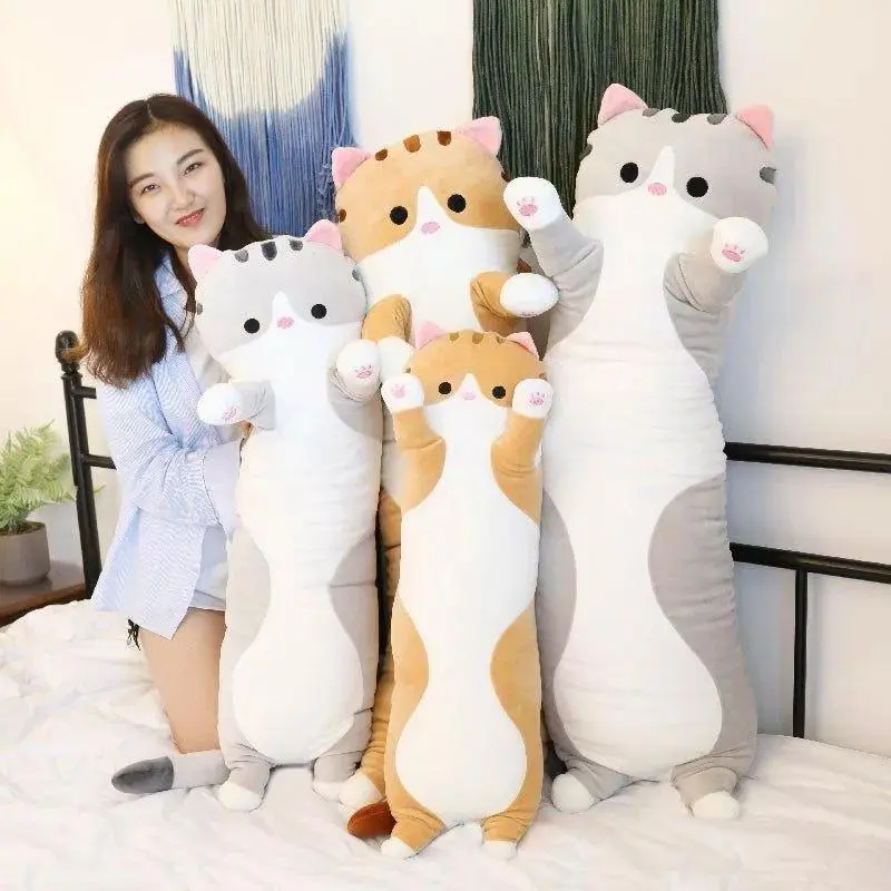 Boneka Kucing Bantal Guling Kucing 60 CM Lembut Berkualitas SNI Kado Anak Toys Dolls