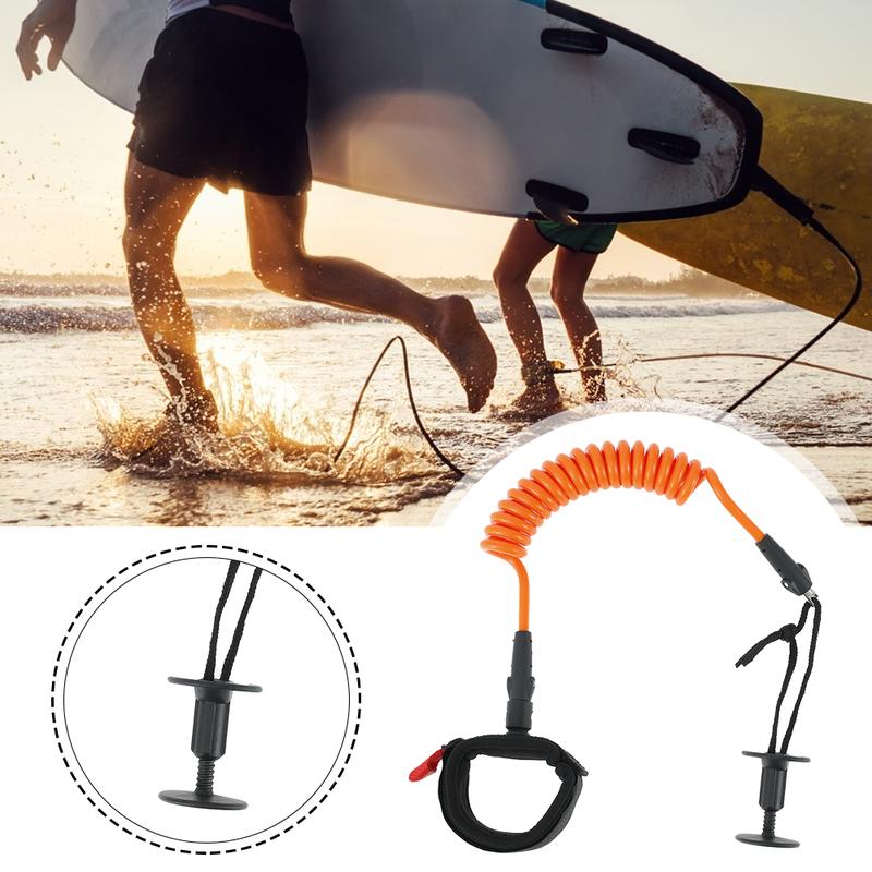 Product Introduction of 5 FT Surfboard Leash Stand Up Paddle Board Leg Rope Wrist Strap Coiled Rope Surfboards Replacement TPU Safe Water Sports Accessories for Paddleboard Shortboard Longboard (Black Orange) je22R 27