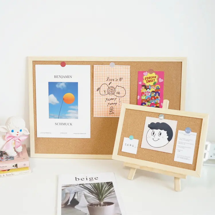bảng ghim treo tường，Bảng ghim bần gỗ ghim ghi chú, tranh ảnh, postcard decor bàn học, bàn làm việc Decor Phòng Trang Trí Nhà 1