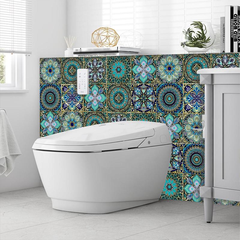 Mandala Pattern Tile Sticker, 30pcs/set Boho Style Tile Sticker, Decorative Sticker for Home Kitchen & Living Room, Boho Home, Decoration 4